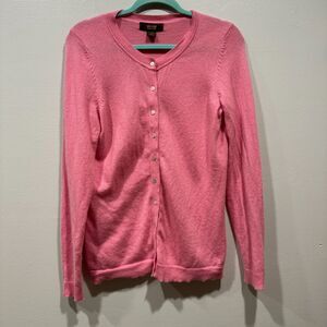 Victor Alfaro Cardigan 100% Cashmere Sweater Pink Cozy Luxury Womens sz Medium
